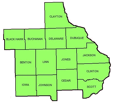 District 6 Counties map